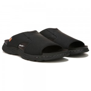 Black Men's Dr. Scholl's Hawthorne Slide Sandals | 52094-OLAI