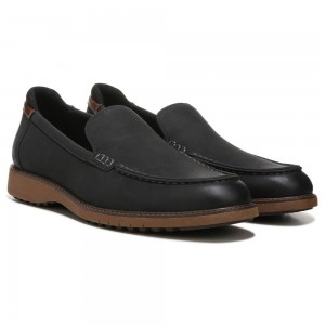 Black Men's Dr. Scholl's Sync Up Moc Slip Ons | 95684-CTAG