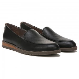 Black Women's Dr. Scholl's Jet Away Flat Loafers | 89704-GMYI