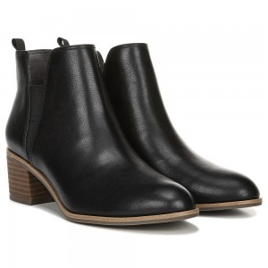 Black Women's Dr. Scholl's Teammate Heeled Booties | 21450-AYDI