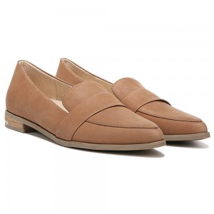 Brown Honey Leather Women's Dr. Scholl's Faxon Loafers | 27650-JCSY