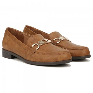 Brown Synthetic Women's Dr. Scholl's Rate Adorn Loafers | 93061-UMGK