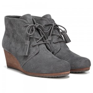 Dark Grey Women's Dr. Scholl's Dakota Wedge Booties | 72356-JOIY