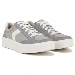 Grey Fabric Women's Dr. Scholl's Madison Lace Up Sneakers | 03419-RHYA