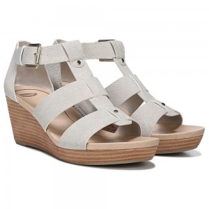 Grey Snake Print Women's Dr. Scholl's Barton Wedge Sandals | 63798-ROMG