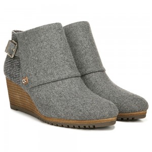 Mid Grey Flannel Women's Dr. Scholl's Create Wedge Booties | 71943-MXCP