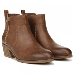 New Copper Brown Synthetic Women's Dr. Scholl's Lawless Ankle Boots | 68451-XFRV