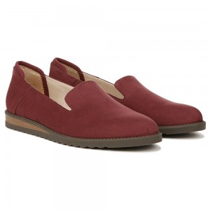 Red Fabric Women's Dr. Scholl's Jetset Loafers | 28105-XZDQ