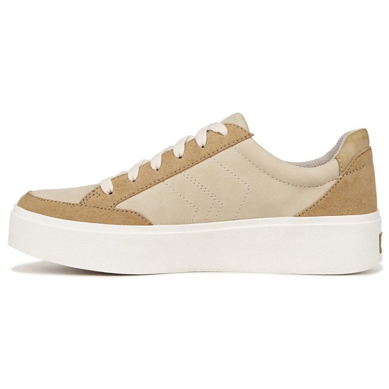 Beige Synthetic Women's Dr. Scholl's Madison Lace Up Sneakers | 62501-QRJI