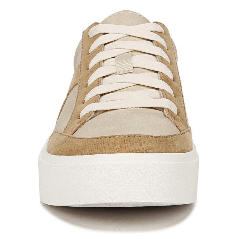 Beige Synthetic Women's Dr. Scholl's Madison Lace Up Sneakers | 62501-QRJI