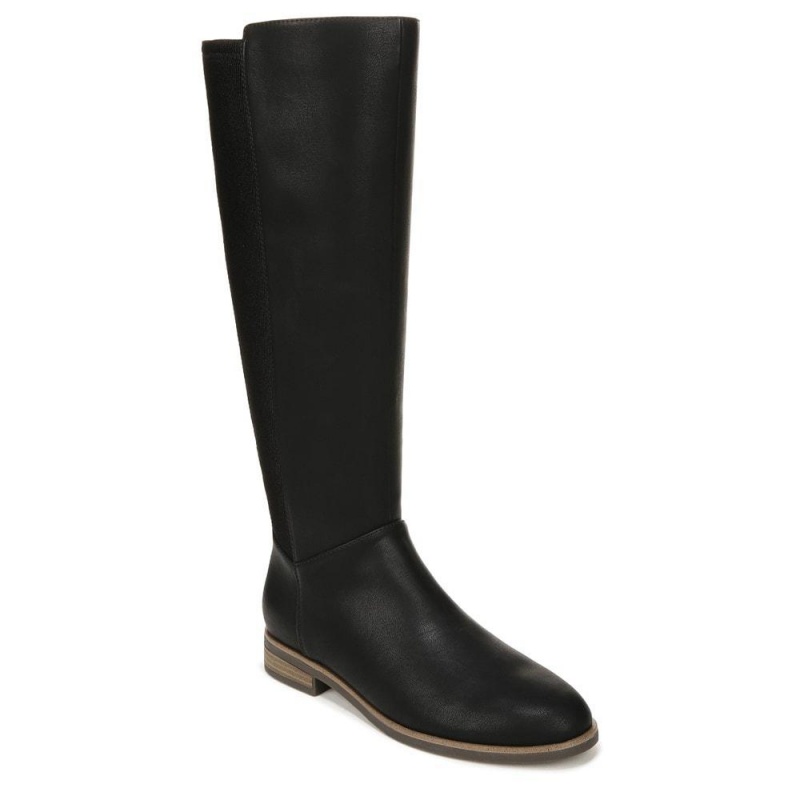 Black Fabric Women's Dr. Scholl's Astir Zip Knee-High Boots | 49032-GQEZ