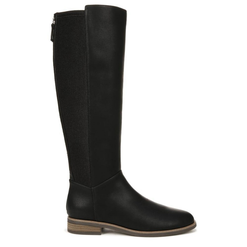 Black Fabric Women's Dr. Scholl's Astir Zip Knee-High Boots | 49032-GQEZ