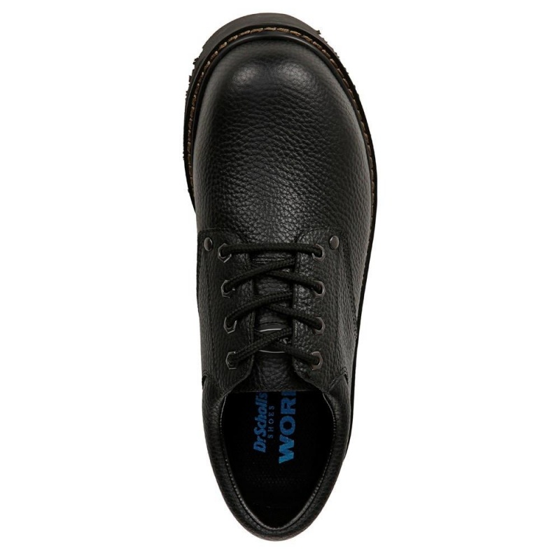 Black Leather Men's Dr. Scholl's Harrington Composite Slip Resistant Oxfords Shoes | 61039-IDUY