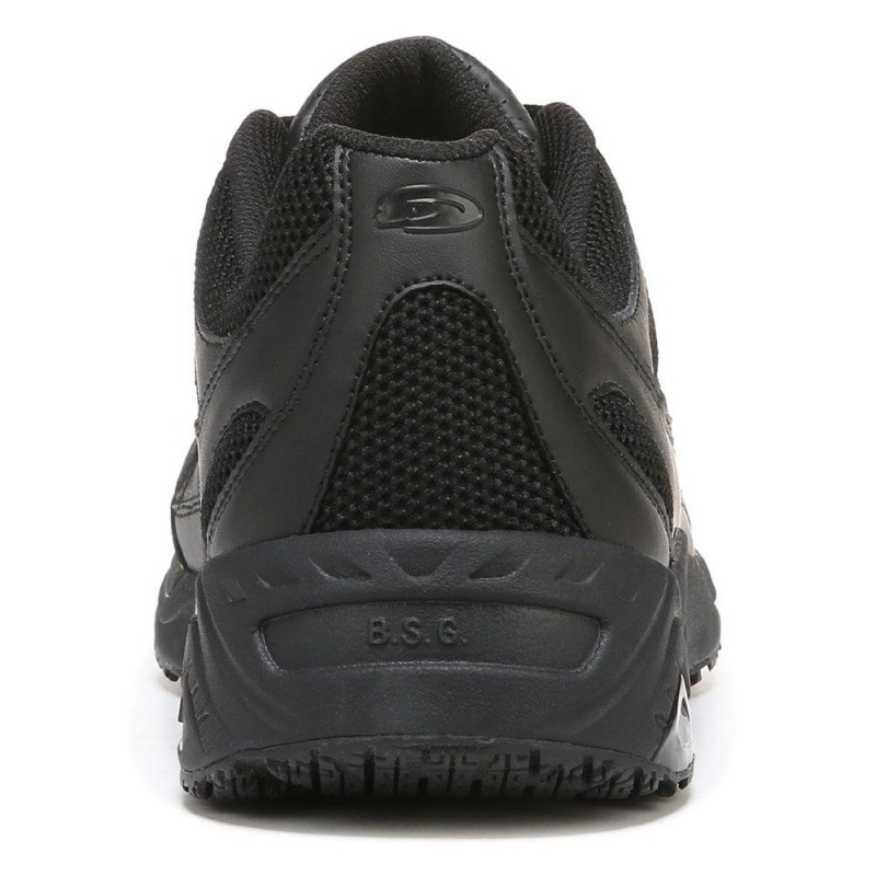 Black Leather Men's Dr. Scholl's Monster Slip Resistant Sneakers | 13684-BNXW