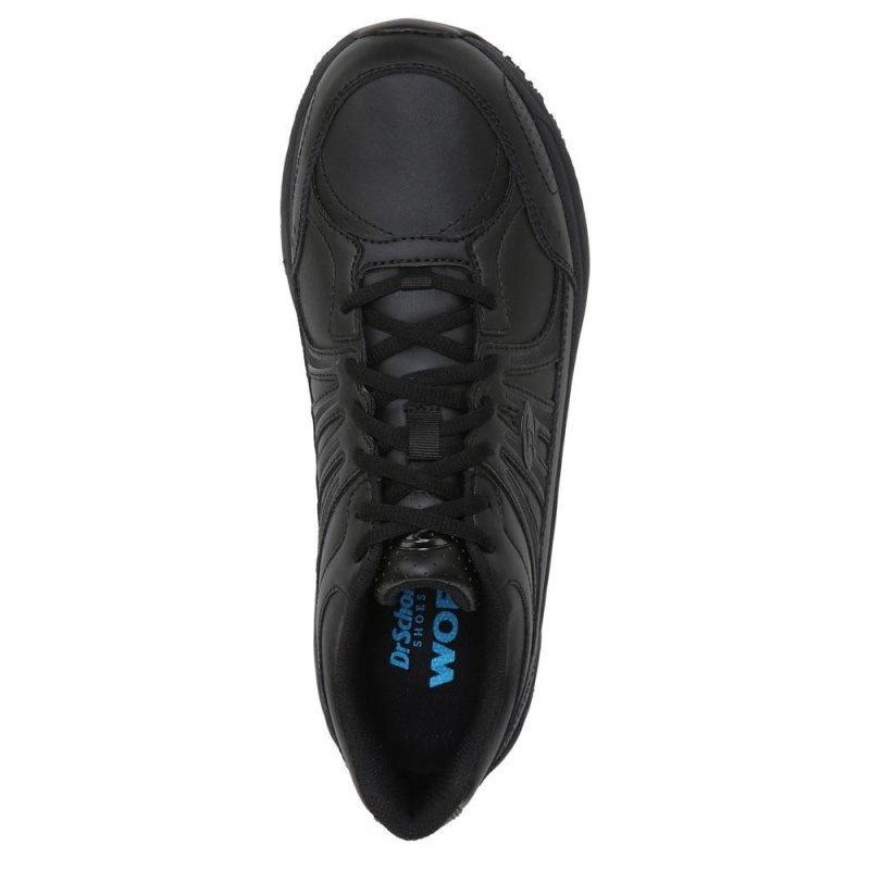 Black Leather Men's Dr. Scholl's Titan 2 Slip Resistant Sneakers | 28547-VIDW