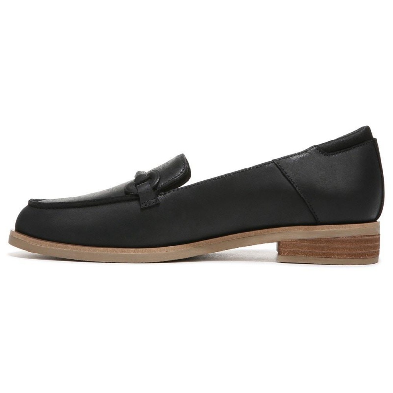 Black Leather Women's Dr. Scholl's Avenue Loafers | 75638-IZQM