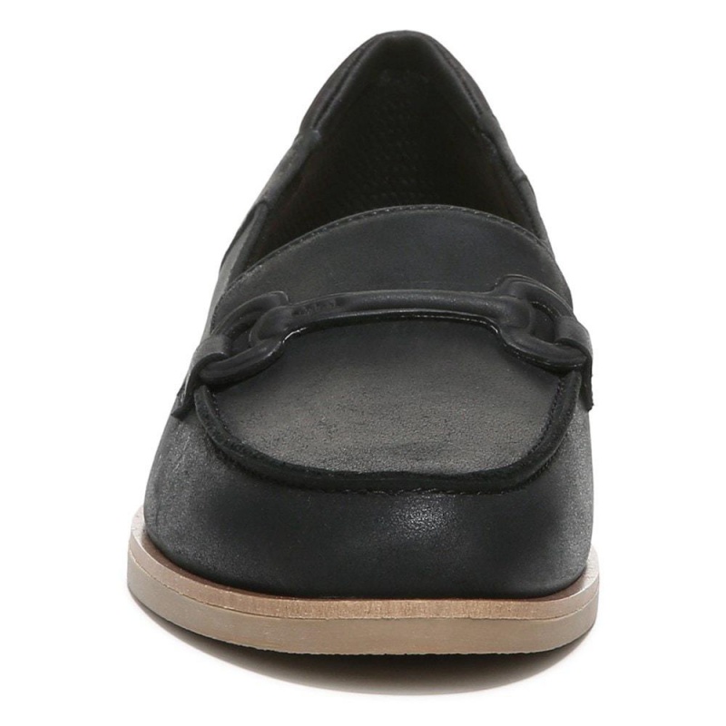 Black Leather Women's Dr. Scholl's Avenue Loafers | 75638-IZQM