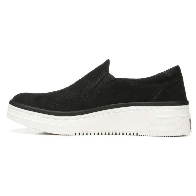 Black Leather Women's Dr. Scholl's Everywhere Platform Slip On Sneakers | 80613-SOGR