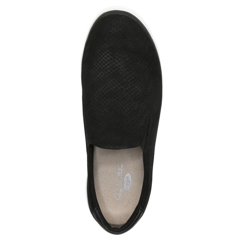 Black Leather Women's Dr. Scholl's Everywhere Platform Slip On Sneakers | 80613-SOGR