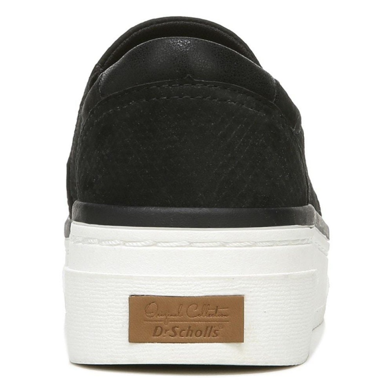 Black Leather Women's Dr. Scholl's Everywhere Platform Slip On Sneakers | 80613-SOGR