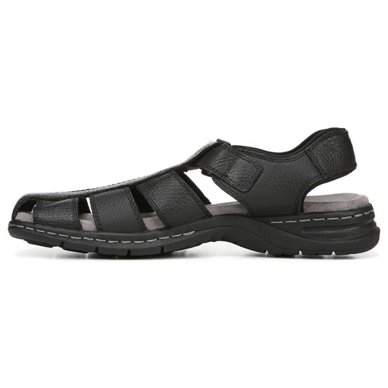 Black Men's Dr. Scholl's Gaston Sandals | 26384-MGUB