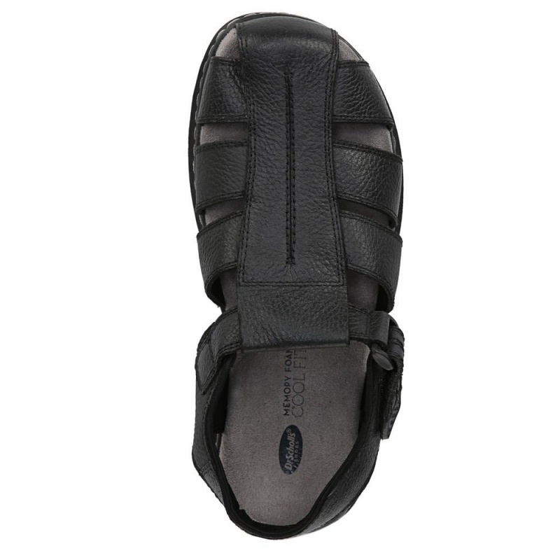 Black Men's Dr. Scholl's Gaston Sandals | 26384-MGUB