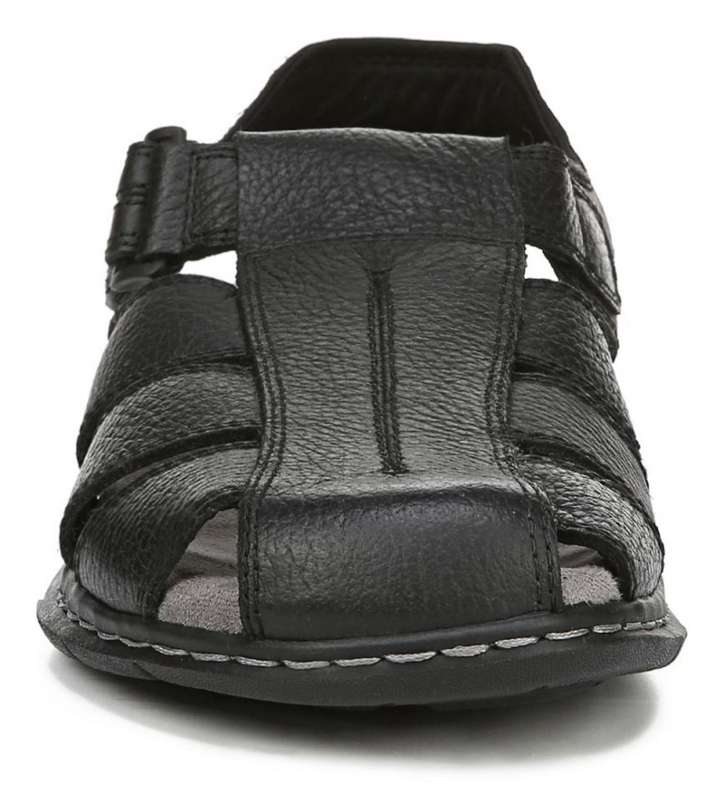 Black Men's Dr. Scholl's Gaston Sandals | 26384-MGUB