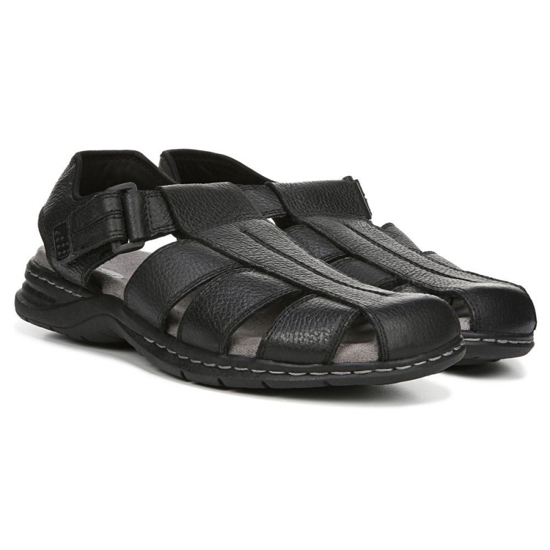 Black Men\'s Dr. Scholl\'s Gaston Sandals | 26384-MGUB