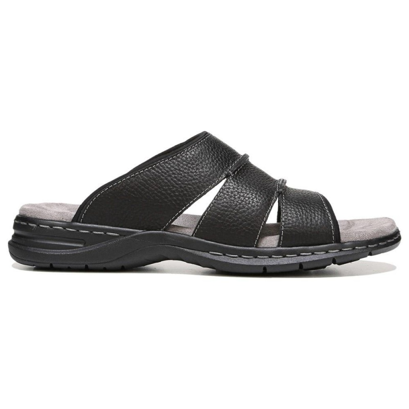 Black Men's Dr. Scholl's Gordon Slide Sandals | 02569-RSKM