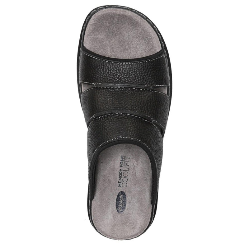 Black Men's Dr. Scholl's Gordon Slide Sandals | 02569-RSKM