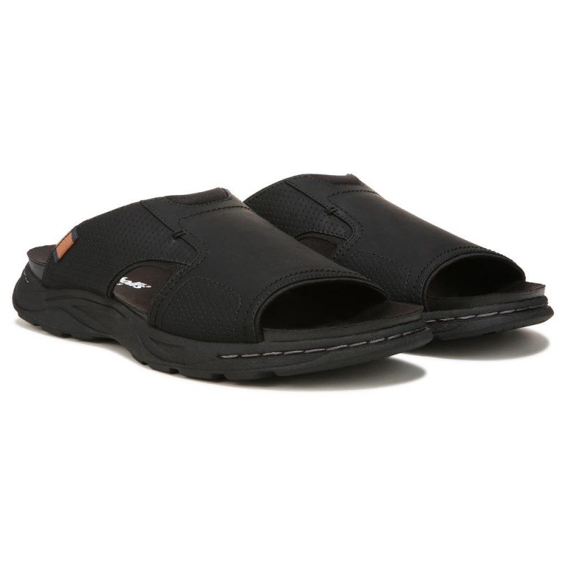 Black Men\'s Dr. Scholl\'s Hawthorne Slide Sandals | 52094-OLAI