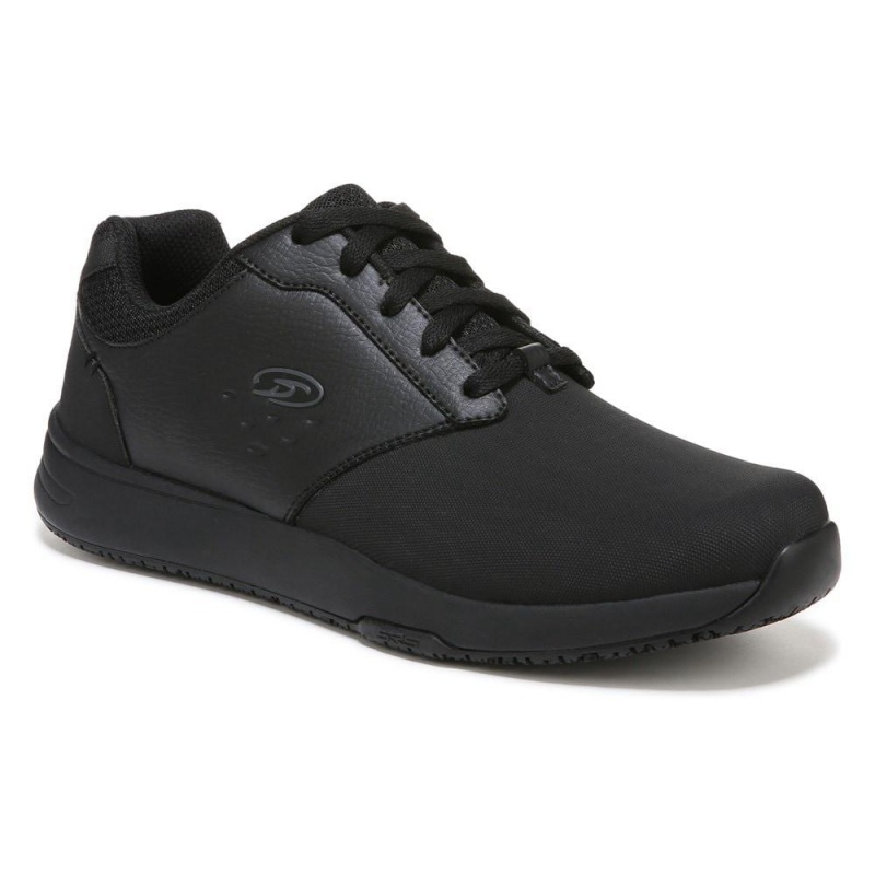 Black Men's Dr. Scholl's Intrepid Slip Resistant Sneakers | 07612-NZAV