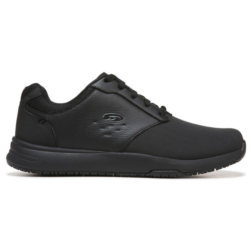 Black Men's Dr. Scholl's Intrepid Slip Resistant Sneakers | 07612-NZAV