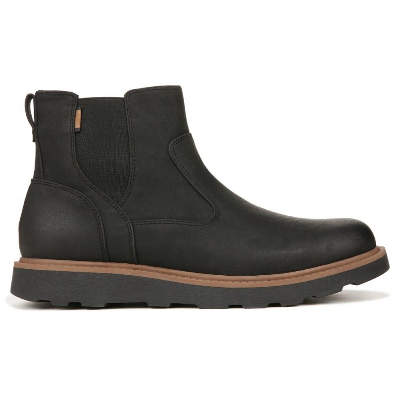 Black Synthetic Men's Dr. Scholl's Marcus Chelsea Lug Sole Boots | 42167-EFMT