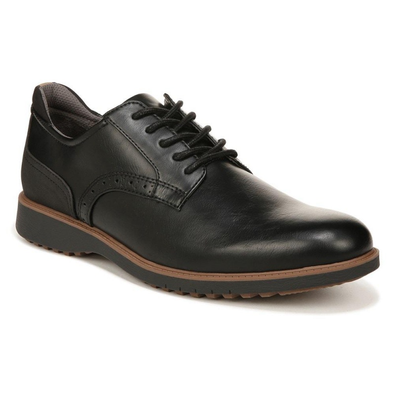 Black Synthetic Men's Dr. Scholl's Sync Up Ultimate Flex Oxfords Shoes | 82391-LJDO