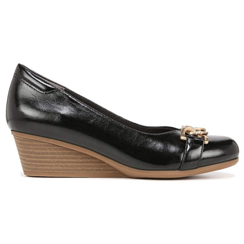 Black Synthetic Women's Dr. Scholl's Be Adorned Slip On Wedges | 08329-VJPY