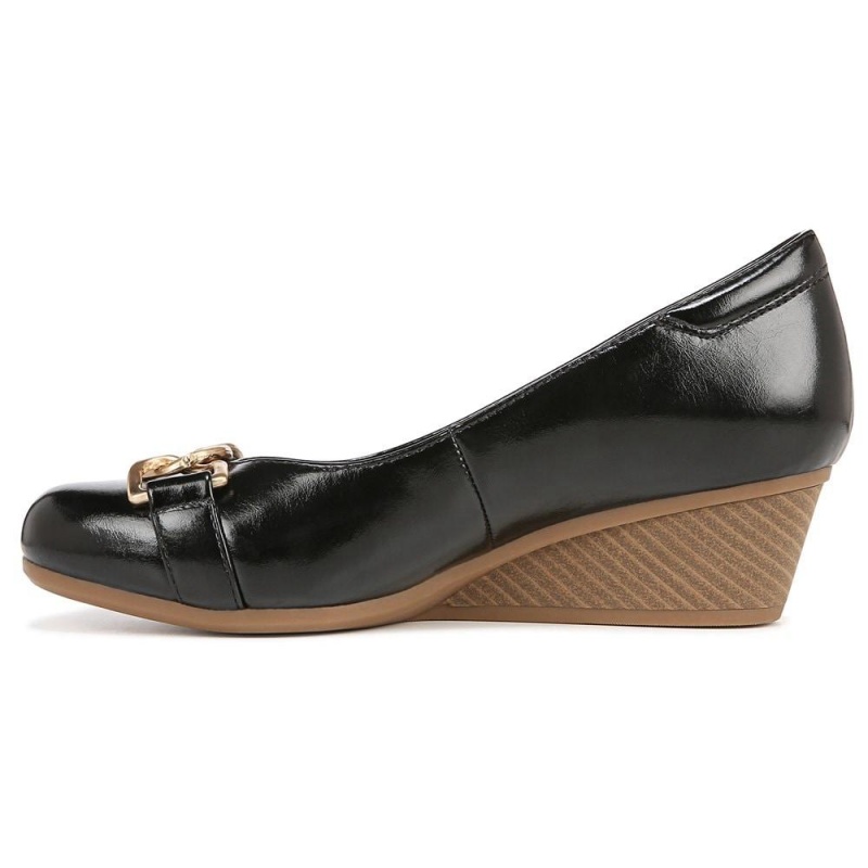 Black Synthetic Women's Dr. Scholl's Be Adorned Slip On Wedges | 08329-VJPY