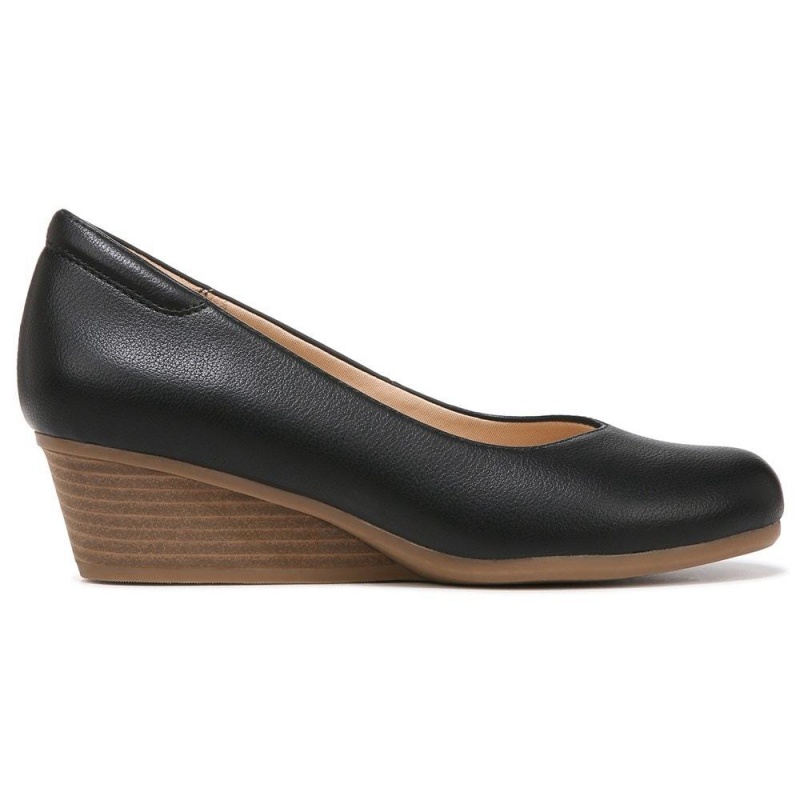 Black Synthetic Women's Dr. Scholl's Be Ready Slip On Wedges | 83527-QNXU