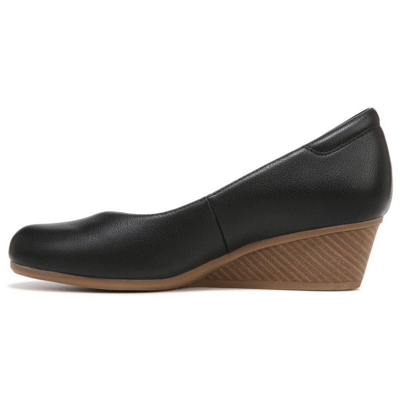 Black Synthetic Women's Dr. Scholl's Be Ready Slip On Wedges | 83527-QNXU