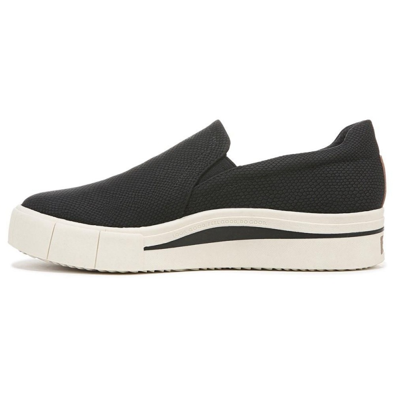 Black Synthetic Women's Dr. Scholl's Happiness Lo Slip On Sneakers | 28609-JTSU