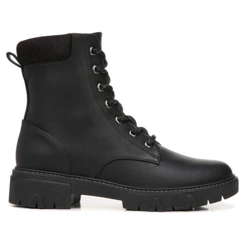 Black Synthetic Women's Dr. Scholl's Headstart Combat Boots | 30876-THCZ