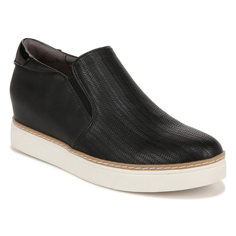 Black Synthetic Women's Dr. Scholl's If Only Wedge High Top Sneakers | 81973-VMPX