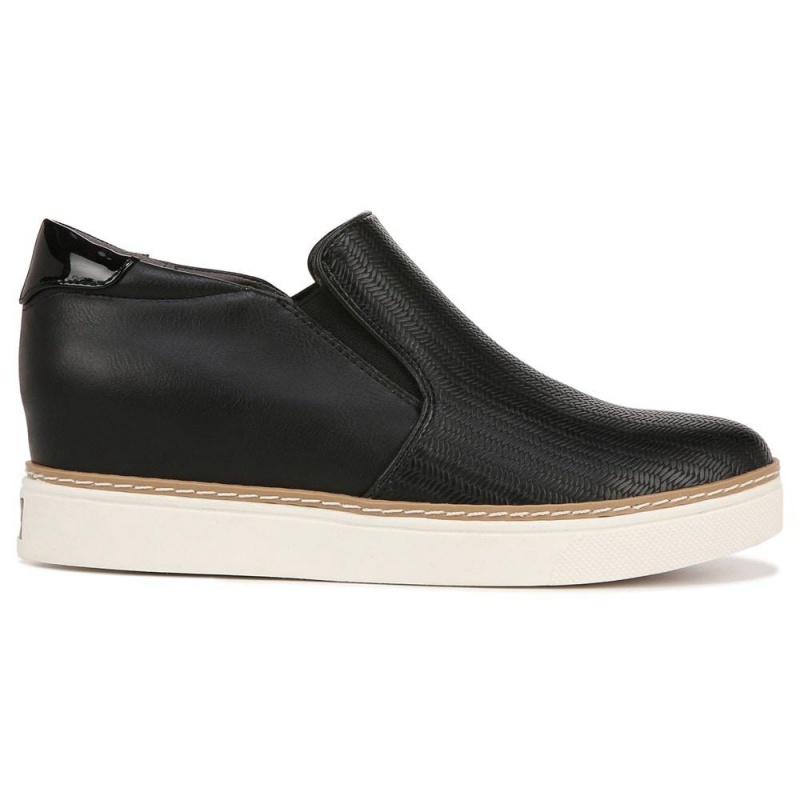 Black Synthetic Women's Dr. Scholl's If Only Wedge High Top Sneakers | 81973-VMPX