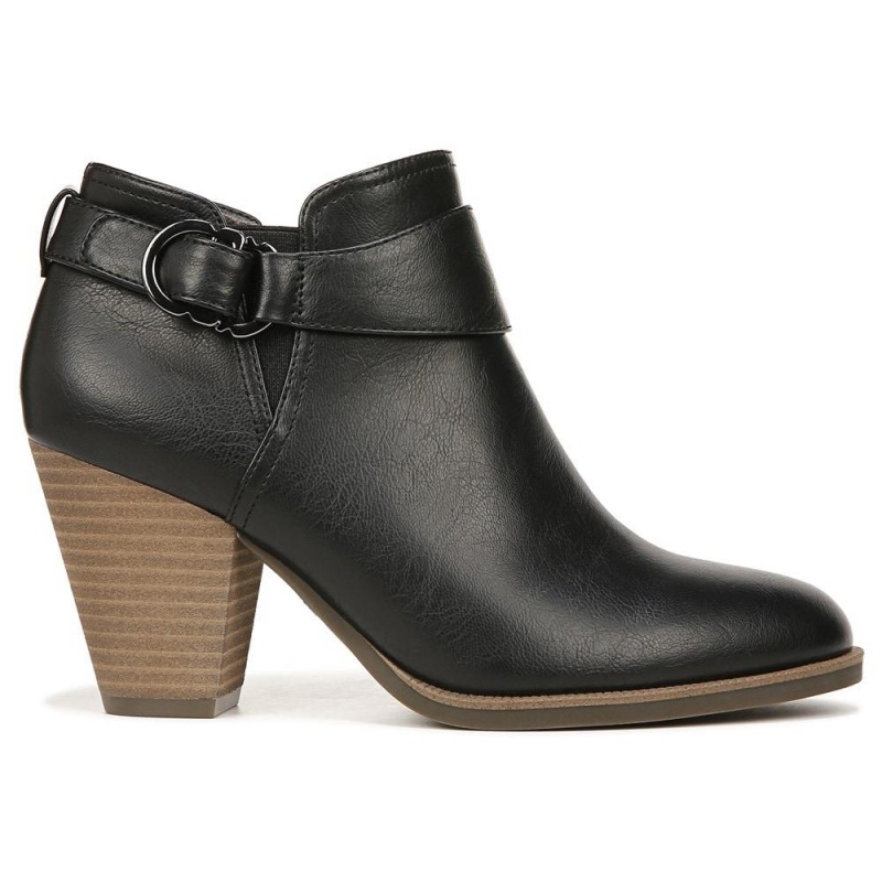 Black Synthetic Women's Dr. Scholl's Kickstart Block Heeled Boots | 13284-CXBE