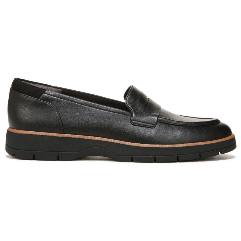 Black Synthetic Women's Dr. Scholl's Nice Day Medium/Wide Loafers | 74263-YSUO