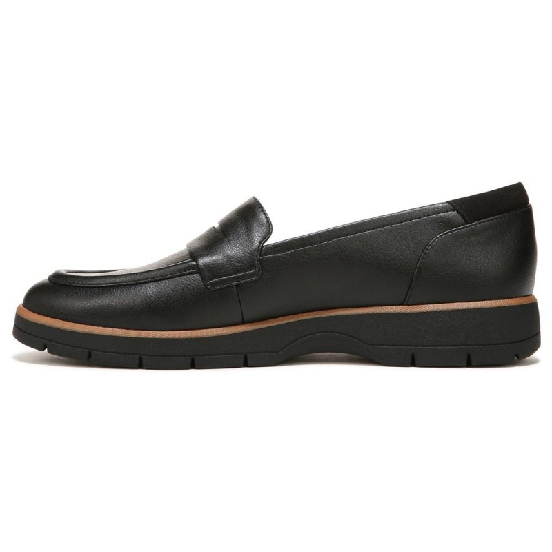 Black Synthetic Women's Dr. Scholl's Nice Day Medium/Wide Loafers | 74263-YSUO