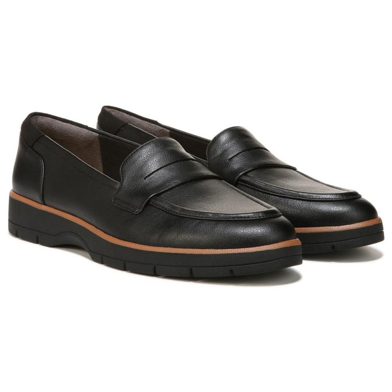 Black Synthetic Women\'s Dr. Scholl\'s Nice Day Medium/Wide Loafers | 74263-YSUO