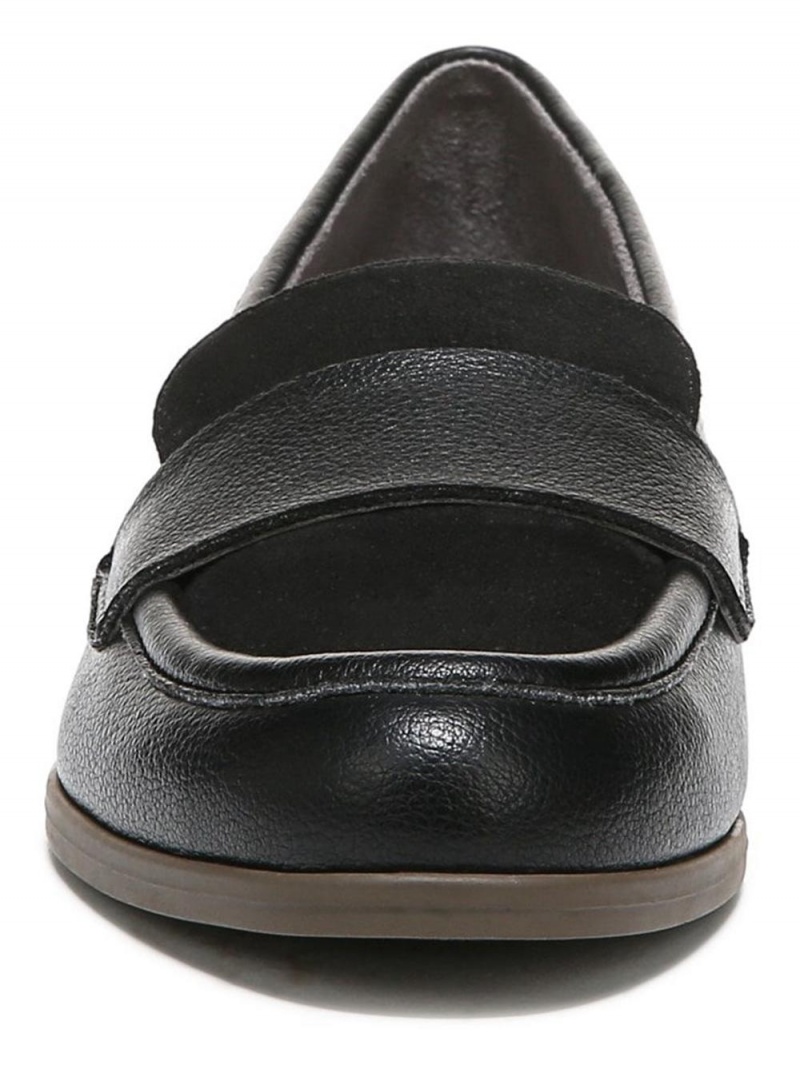 Black Synthetic Women's Dr. Scholl's Rate Moc Toe Loafers | 19286-THSI