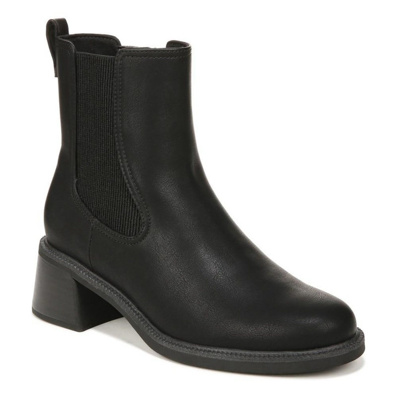 Black Synthetic Women's Dr. Scholl's Redux Block Heel Chelsea Western Boots | 75683-EWAK