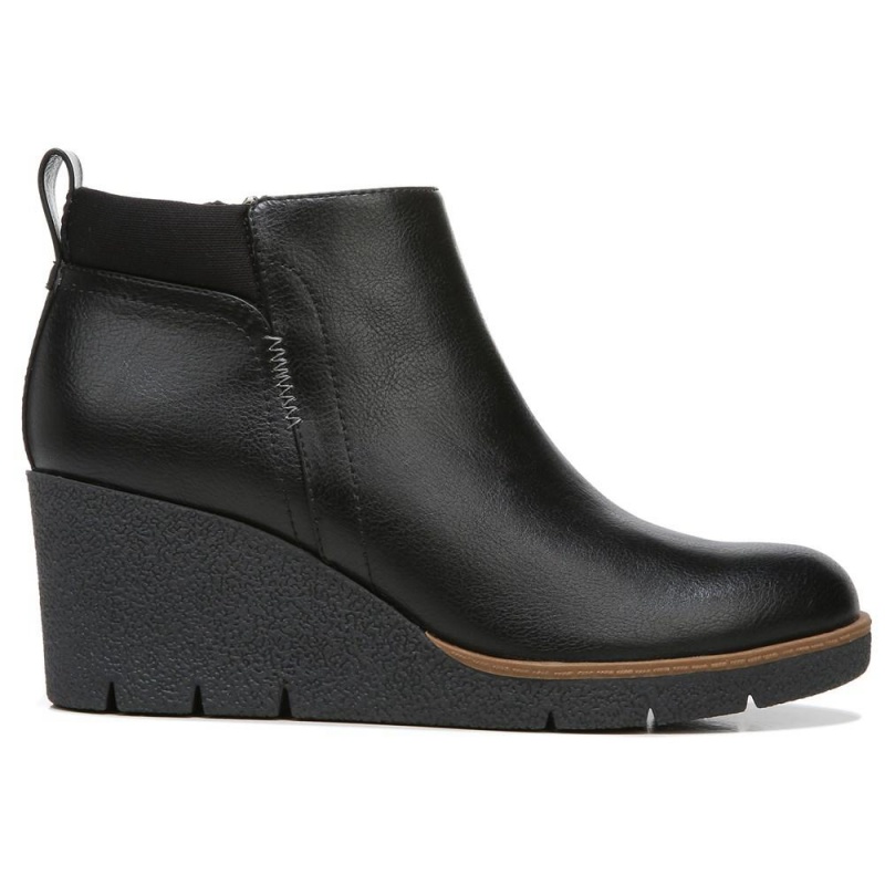 Black Women's Dr. Scholl's Berklie Wedge Booties | 53102-HAGP